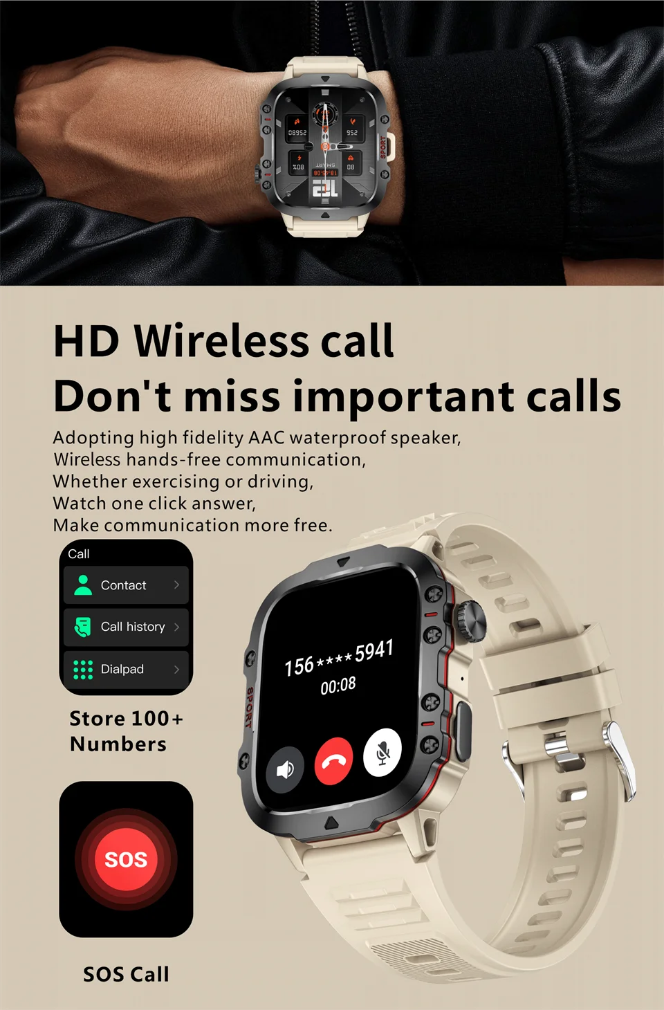 New Smart Watch For Men Women Bluetooth Call Heart Rate Sleep Monitoring 3ATM Waterproof Sport Smartwatch For Android IOS 2026
