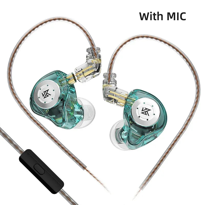 KZ EDX PRO 10mm Dual Magnetic Circuit Dynamic Drive Earphone HIFI Bass Earbud Sport Noise Cancelling Headset KZ ZSTX ZSN PRO ZAS Cyan MIC Tidesmit