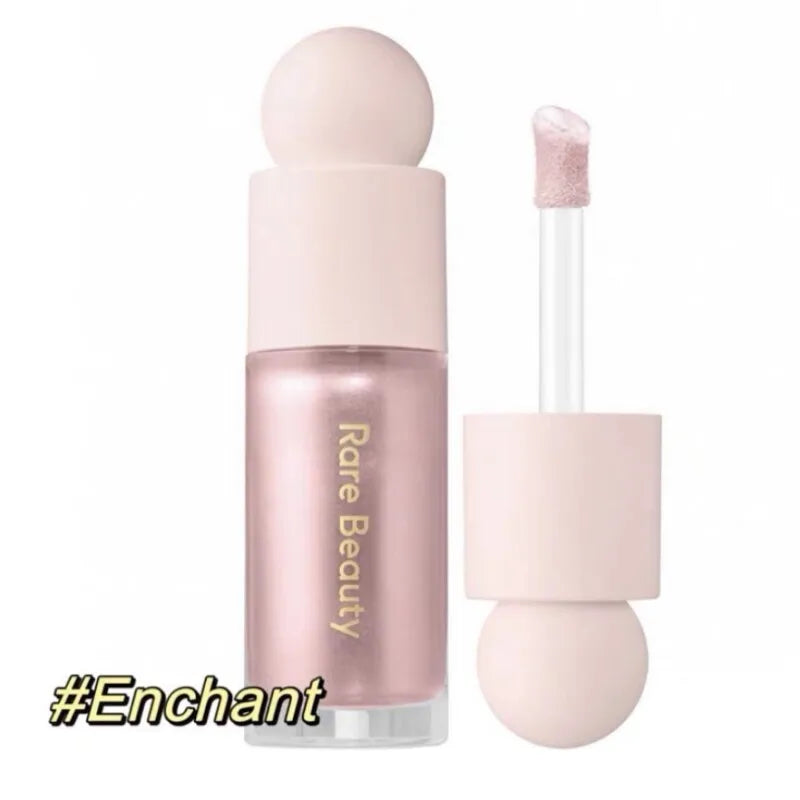Rare Beauty liquid blush in Enchant shimmer rose for lips and cheeks. Long-lasting, waterproof, radiant glow.