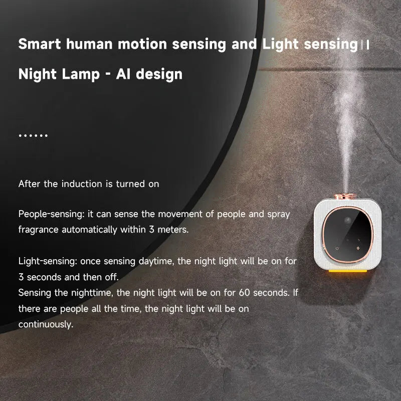 Waterless Aromatherapy Machine Pure Aroma Rechargeable Nebulizer Diffuser Wall Mounted Touch Sensor Essential Oil Aromatherapy