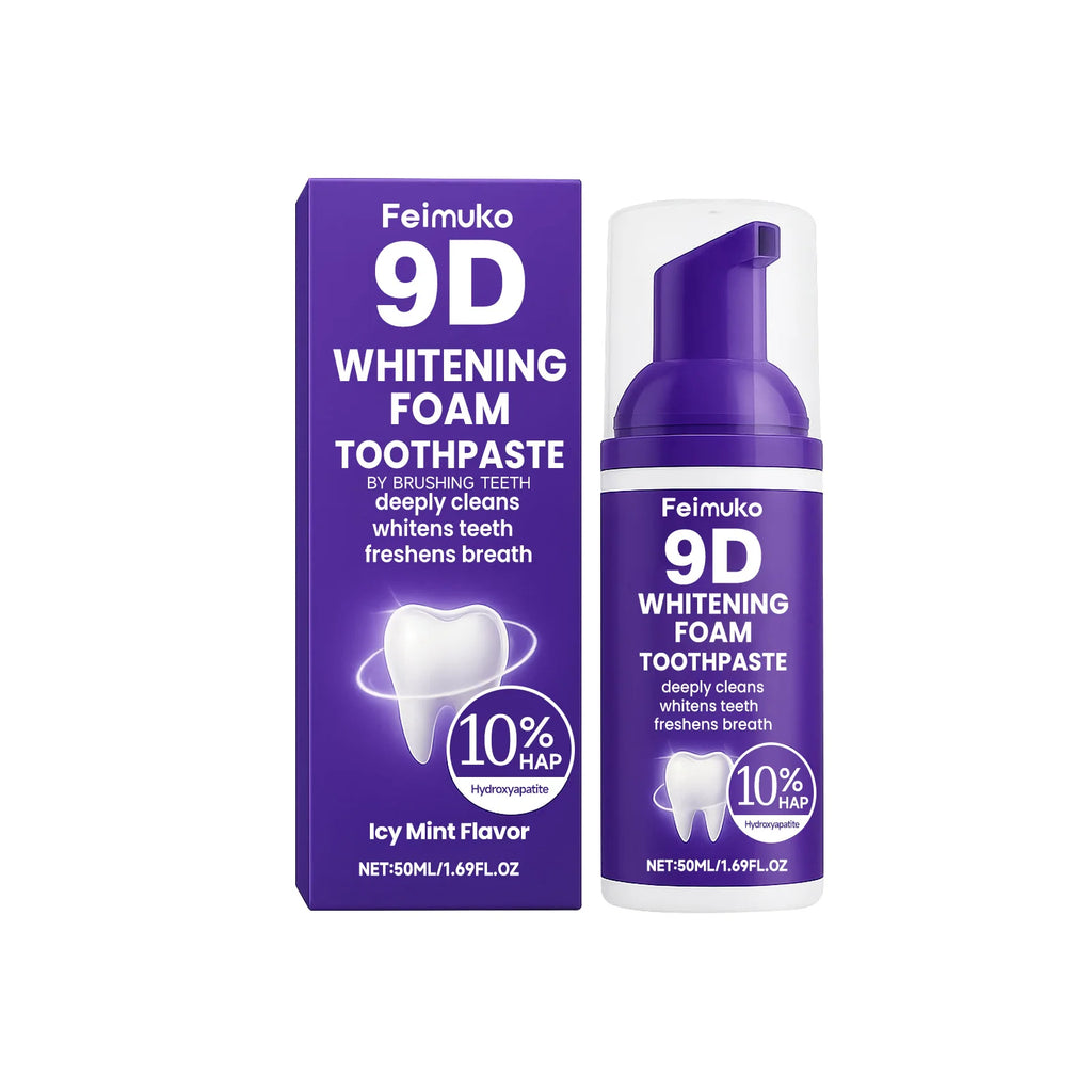 Tidesmit 9D Purple Whitening Foam Toothpaste with 10% Hydroxyapatite for stain removal and fresh breath