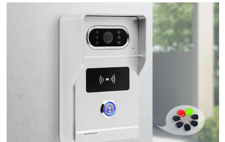 Surface Mount 4 Wire HD Doorbell Camera HTD2 120° View Angle RFID Access for HOMSECUR 1080P Home Video Door Phone Intercom