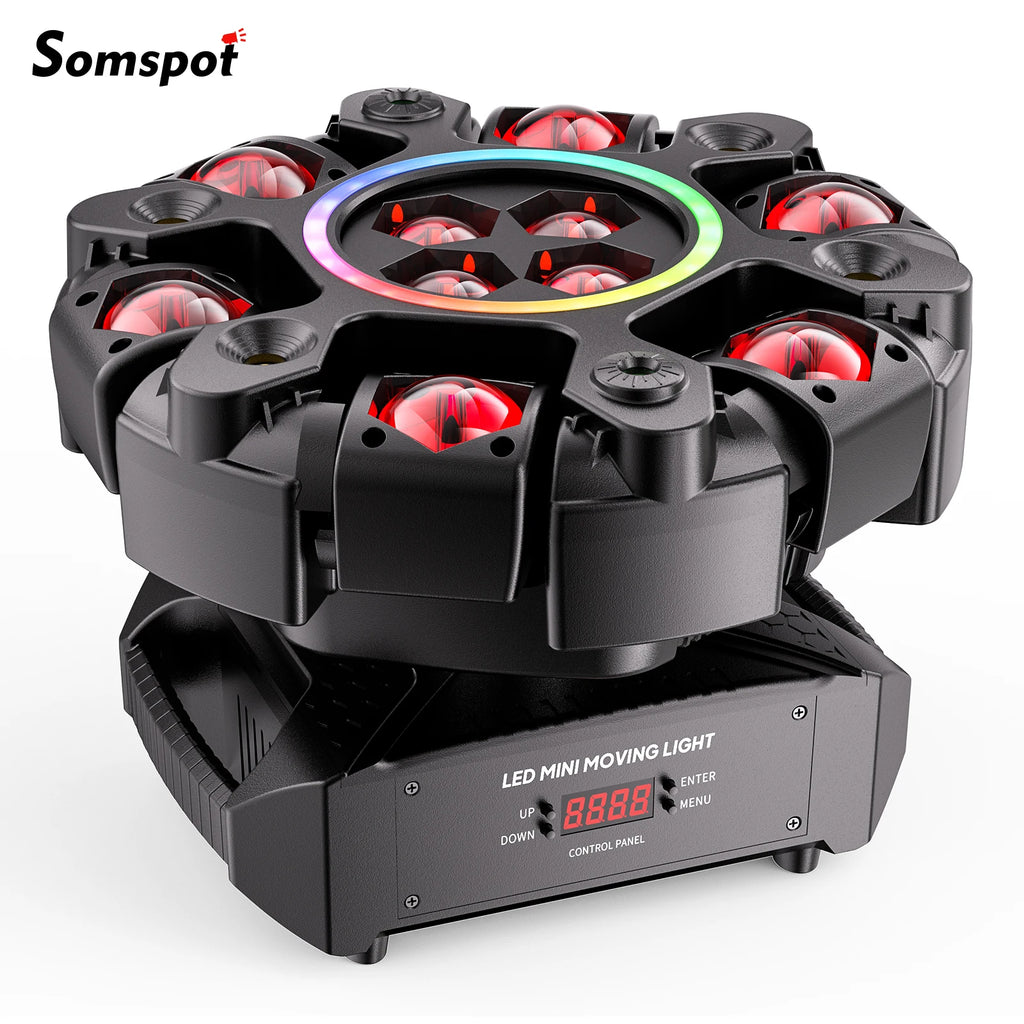Somspot 150W Moving Head Light RGBW Stage Effect Lighting Projector DMX Voice Control for DJ Disco Party Concert Wedding Theater
