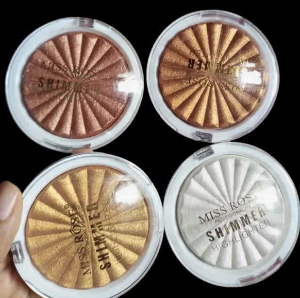 Tidesmit Miss Rose 3D pearlescent monochrome blush and shimmer highlighter powder texture close-up for face makeup