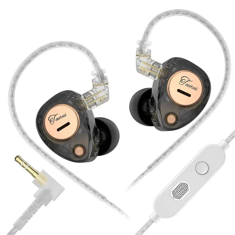 Tidesmit Dual Dynamic Driver Wired Earphones With Microphone Black mic Tidesmit