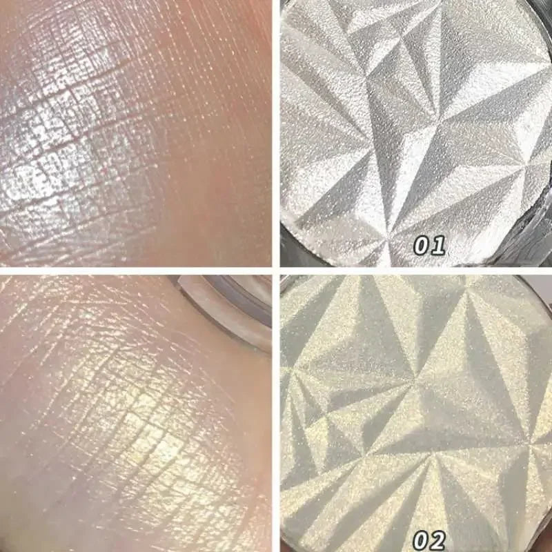 Tidesmit dual tone highlighter palette showing 3D shimmer and matte contour powder texture close-up