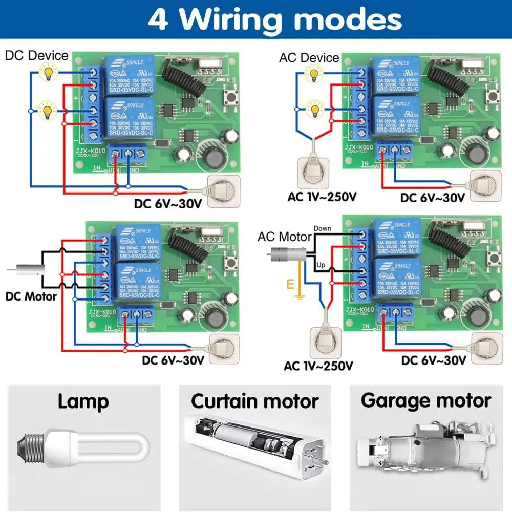 433Mhz Wireless Remote Switch Relay Kit - 12V Reliable Home Automation Tidesmit