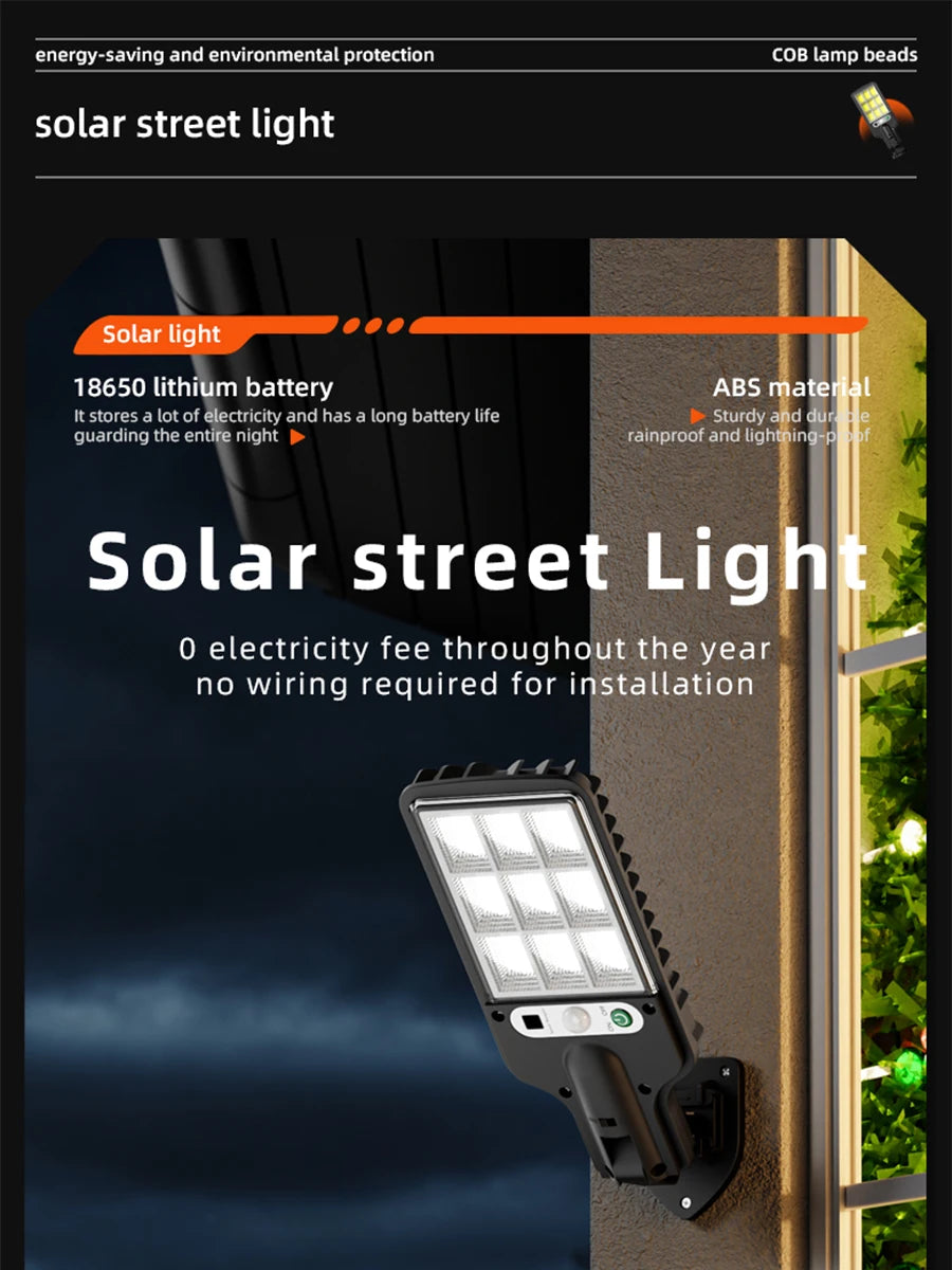 Solar Outdoor LED Wall Light Human Body Motion Sensor 3 Modes IP65 Waterproof Solar Garden Lamp Auto Charging Waterproof Outdoor Street Lantern for Yard Courtyard Garage Terrace Patio Home Exterior Decor Security Night Light