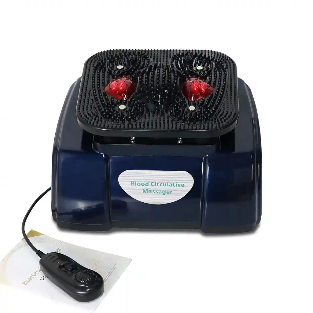 4QUEENS vibrating foot massager with roller kneading for blood circulation, pain relief, and leg massage, remote control