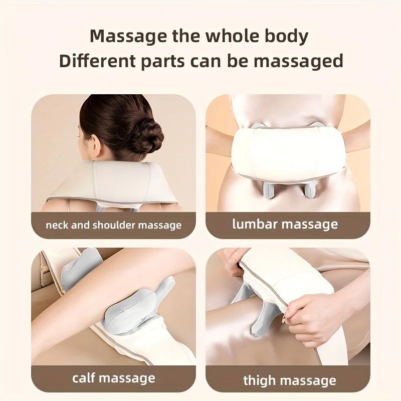 Shiatsu Neck Massager Cordless with Heat - Deep Tissue Relief GEN2 Relaxation Treatment Tidesmit