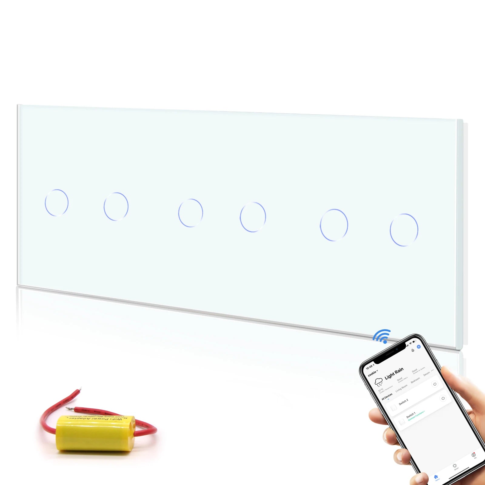 WiFi Smart Light Switch Touch Glass Panel - App-Controlled Automation 2G 2G 2G WIFI Switch Tidesmit