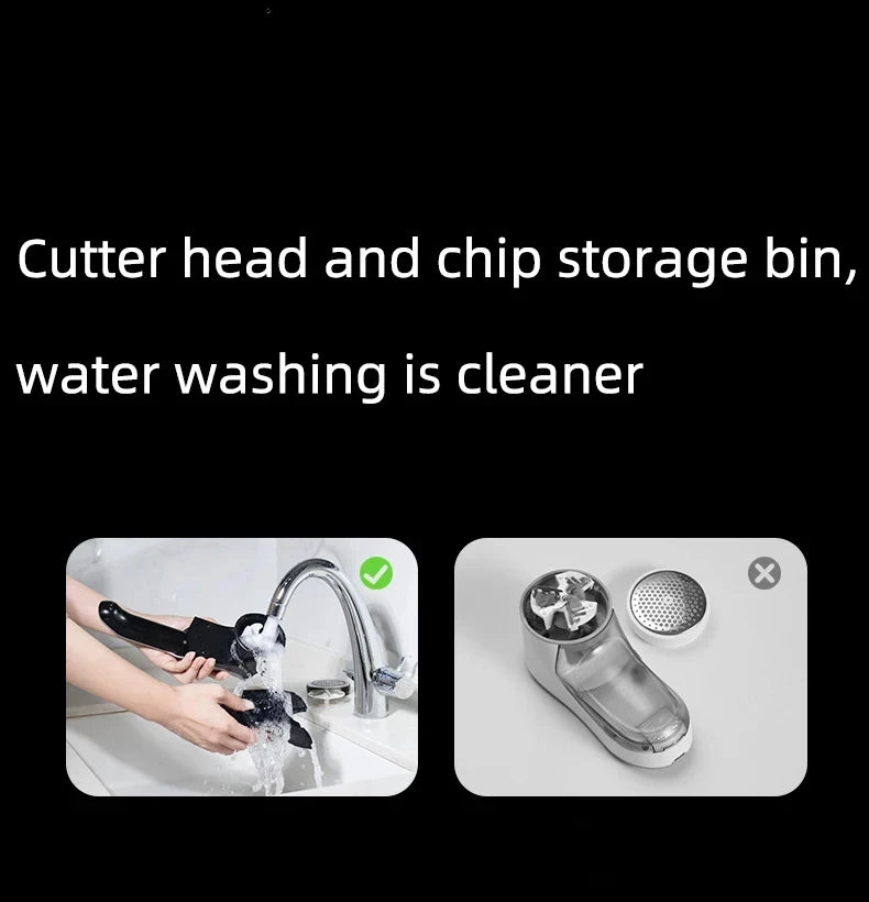 Tidesmit 45W commercial electric lint remover showing side angle detail of fabric shaver blade and collection spool