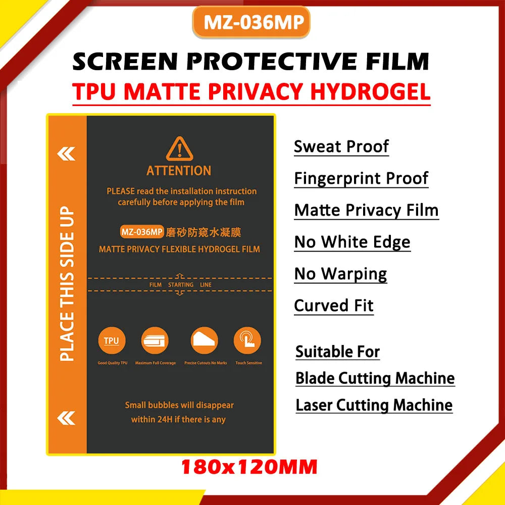 50PCS TPU Flexible Hydrogel Film Straight Curved Screen Protector Cutting Machine Universal Mobile Phone Screen Protective Film