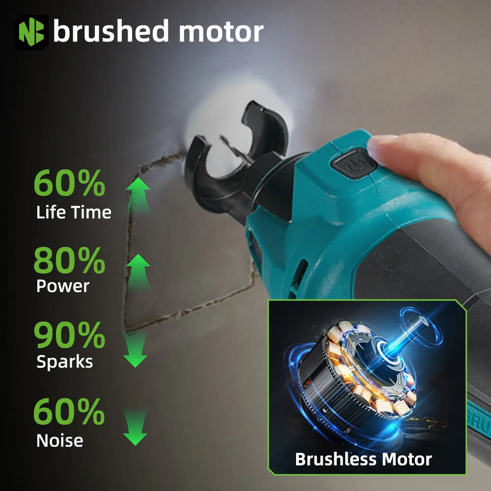 NEWBENY 3 Gears Brushless Electric Drywall Cut Out Tool Cutting Woodworking Drywall Sheetrock Tools For Makita Battery Pin