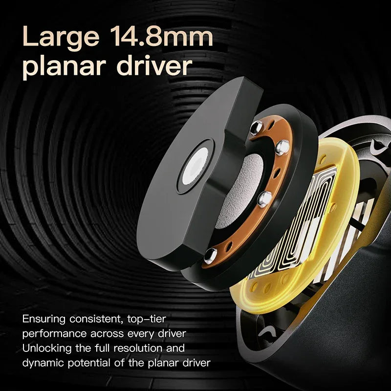 Planar Magnetic IEMs 14.8mm Driver Hi-Fi Earphones by Tidesmit Tidesmit