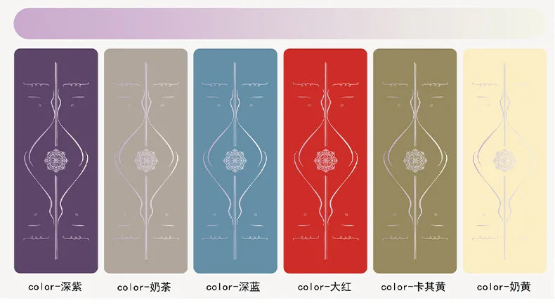 Professional PU Natural Rubber Yoga Mat, Non-Slip Grip Thickened Shock-Absorbing Exercise Dance Fitness Mat