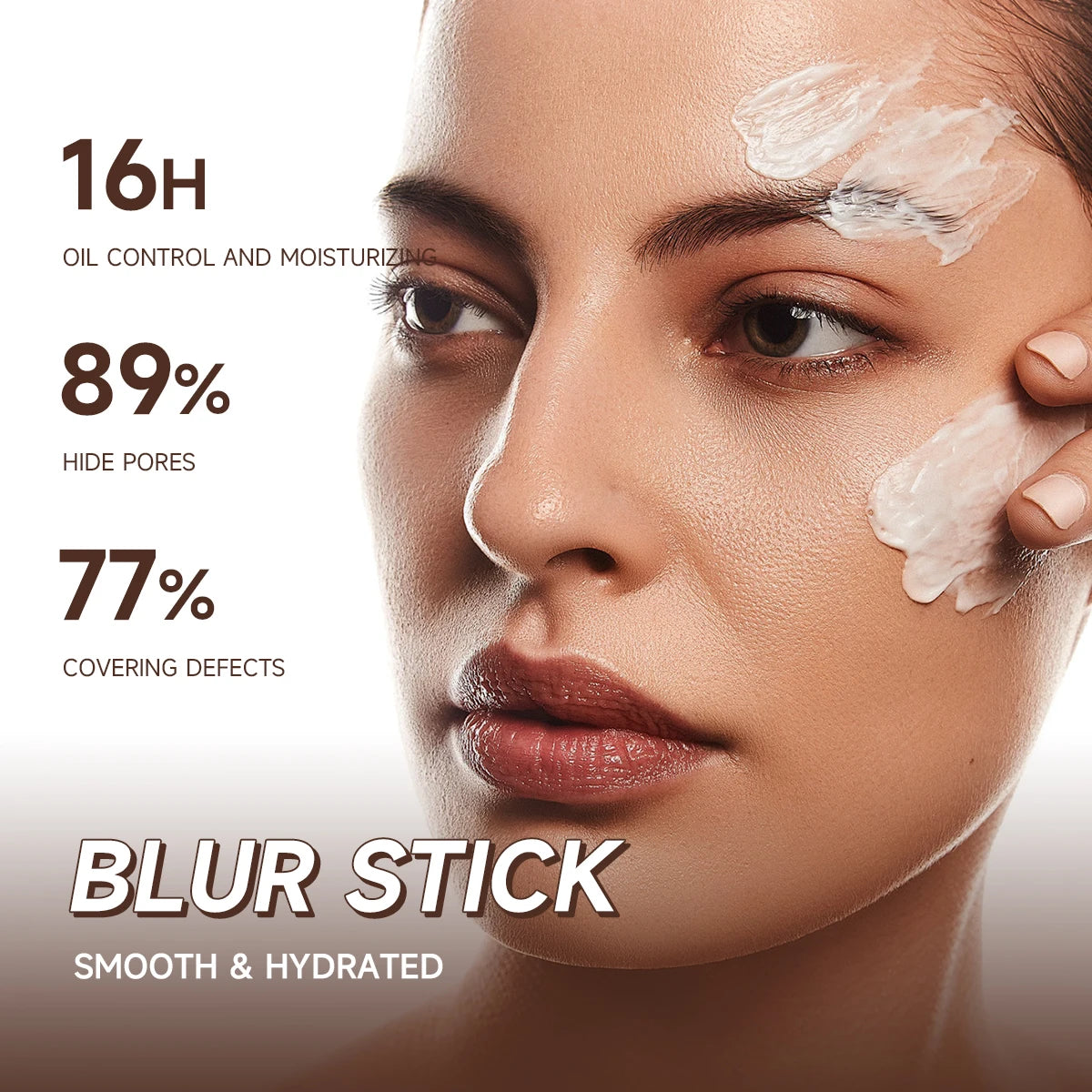 Tidesmit moisturizing pore-covering primer stick texture close-up for invisible pore concealer and natural base