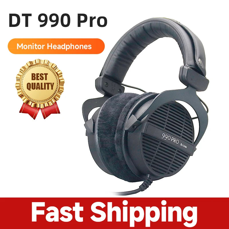 DT 990 Pro Open Back Studio Headphones - 250 Ohm Black Edition Tidesmit