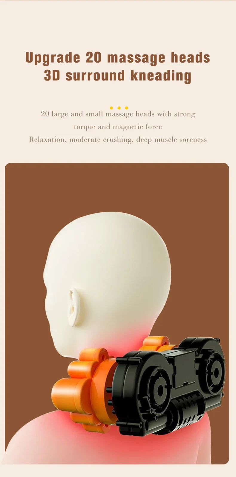 Shiatsu Neck and Back Massager with Heat and Airbag Therapy Relaxation Treatment Tidesmit