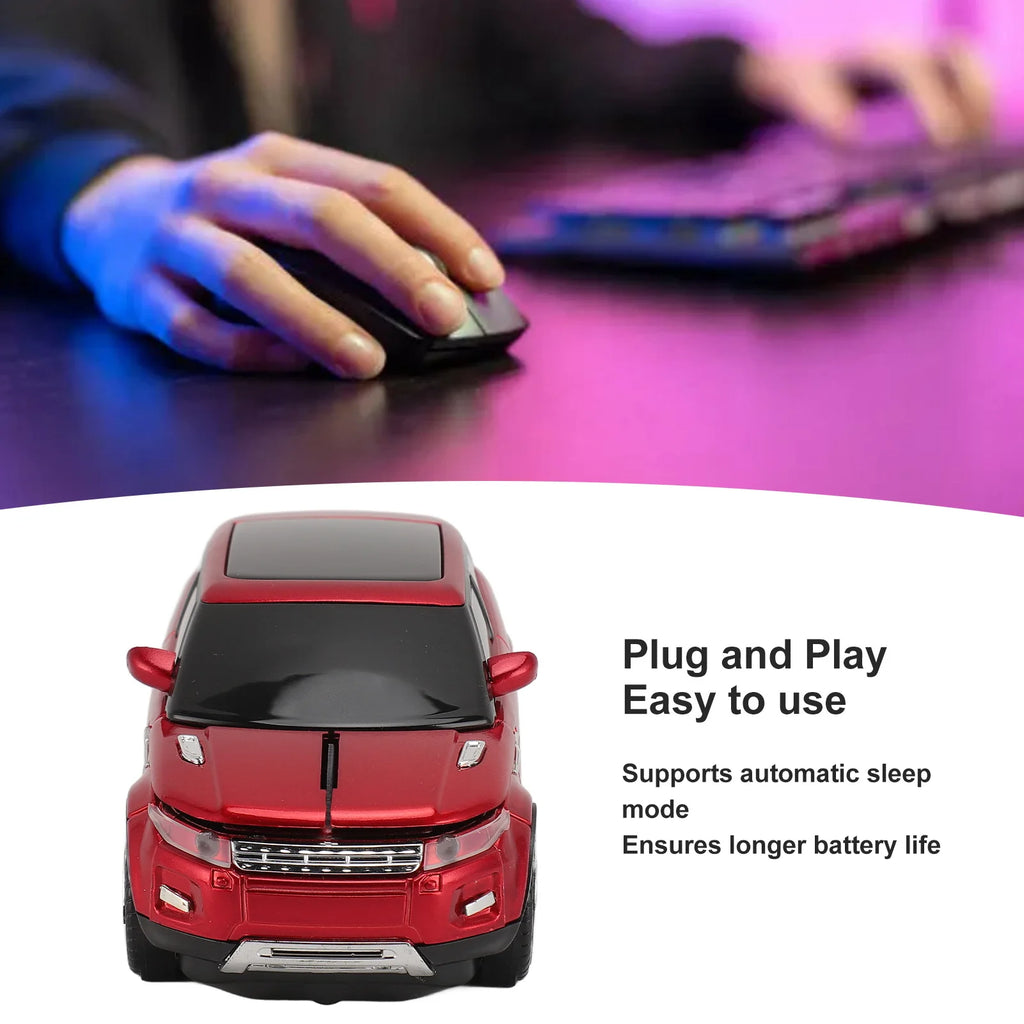 Car Shape Wireless Gaming Mouse Mice 2.4GHz 1600 DPI Cool 3D Car Shape Computer Mouse with USB Receiver for Laptop