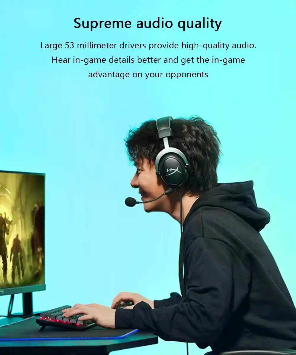HyperX Cloud II Gaming Headset - 7.1 Surround Sound Over-Ear Headphones Tidesmit
