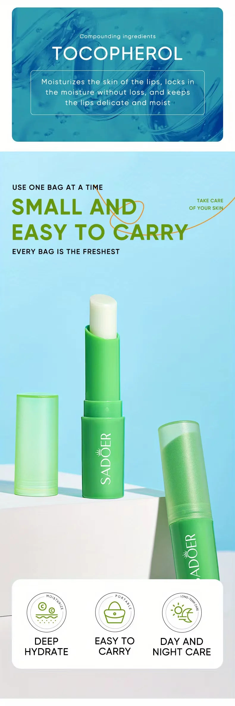 Aloe Lip Balm for Dry Lips: Natural Moisturizing Lip Treatment | Tidesmit Lip Care Tidesmit