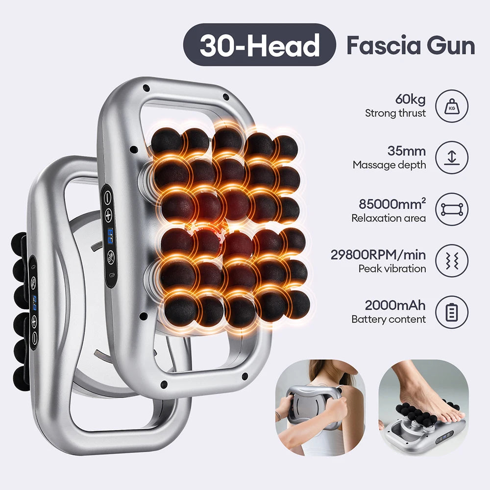 Deep Tissue Massage Gun 30-Head Muscle Relief Device - Tidesmit Body Shaping Massage Equipment Tidesmit
