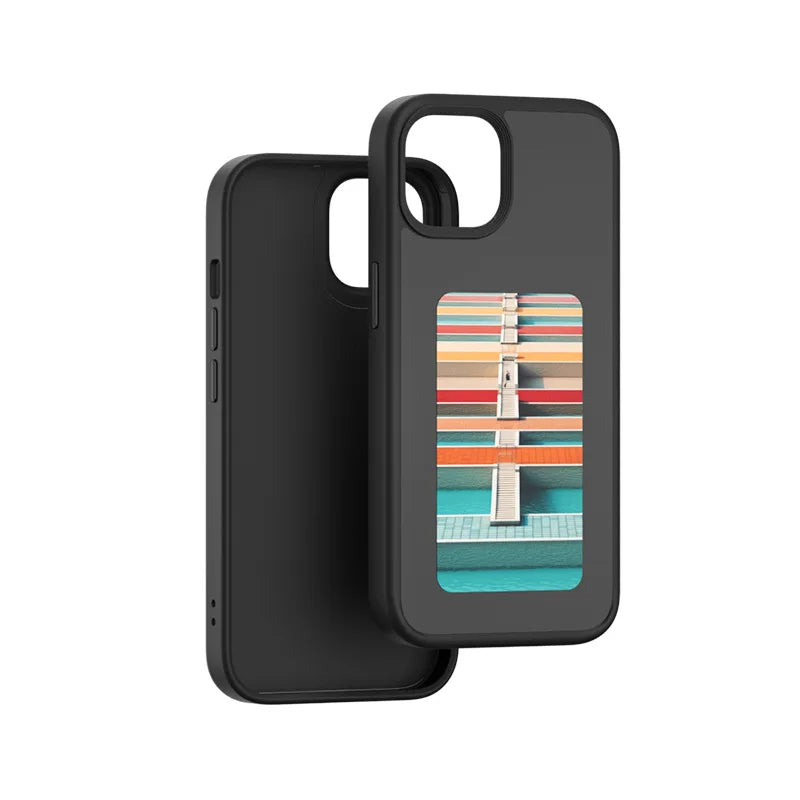 NFC Smart E-Ink Phone Case for iPhone 16 Pro Max - DIY Custom Display Black China Mainland Tidesmit