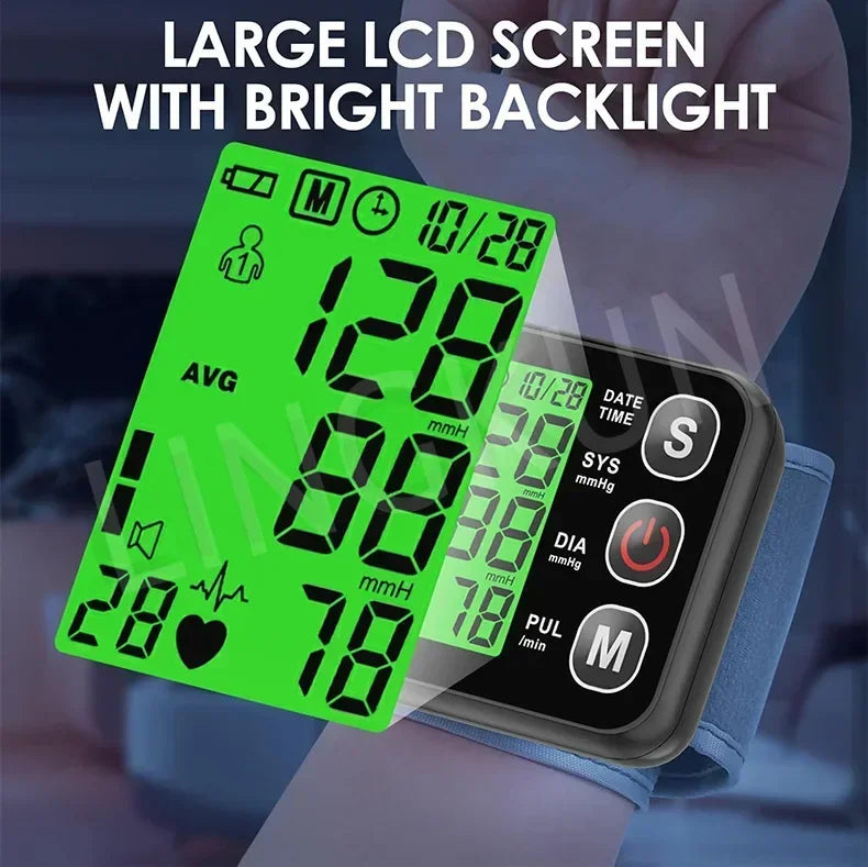 English Voice High Accurate BP Monitors Wrist Blood Pressure Monitor Tonometer Digital Sphygmomanometer Electronic Bp Monitors