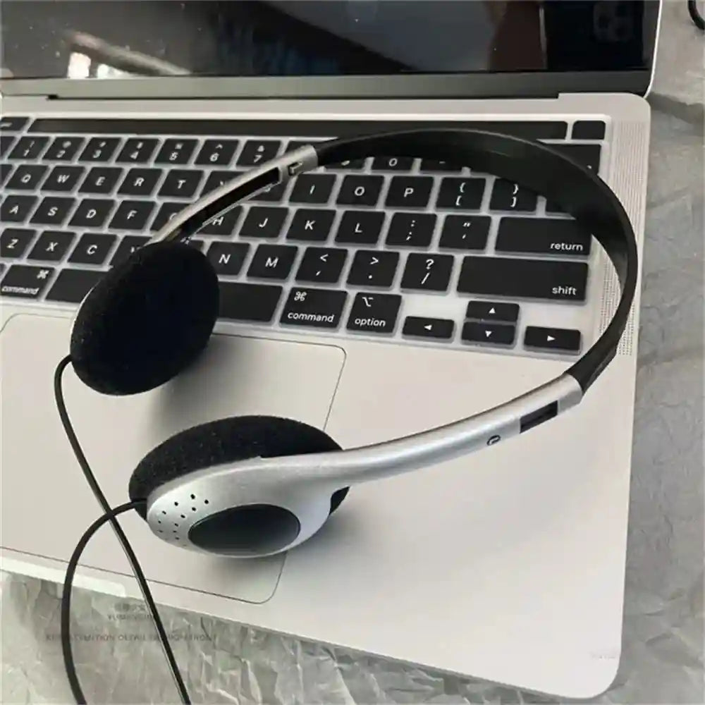 Retro Y2K Over-Ear Headphones – Wired Headset Black Tidesmit