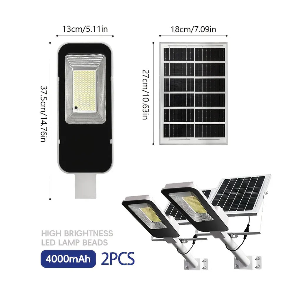 4 sets 4000mAh- Outdoor solar street lamps, commercial area lighting fixtures, wall lights, with automatic sensor switches