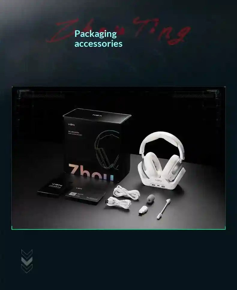 Wireless Gaming Headset with Active Noise Cancellation - Tidesmit Pro Tidesmit