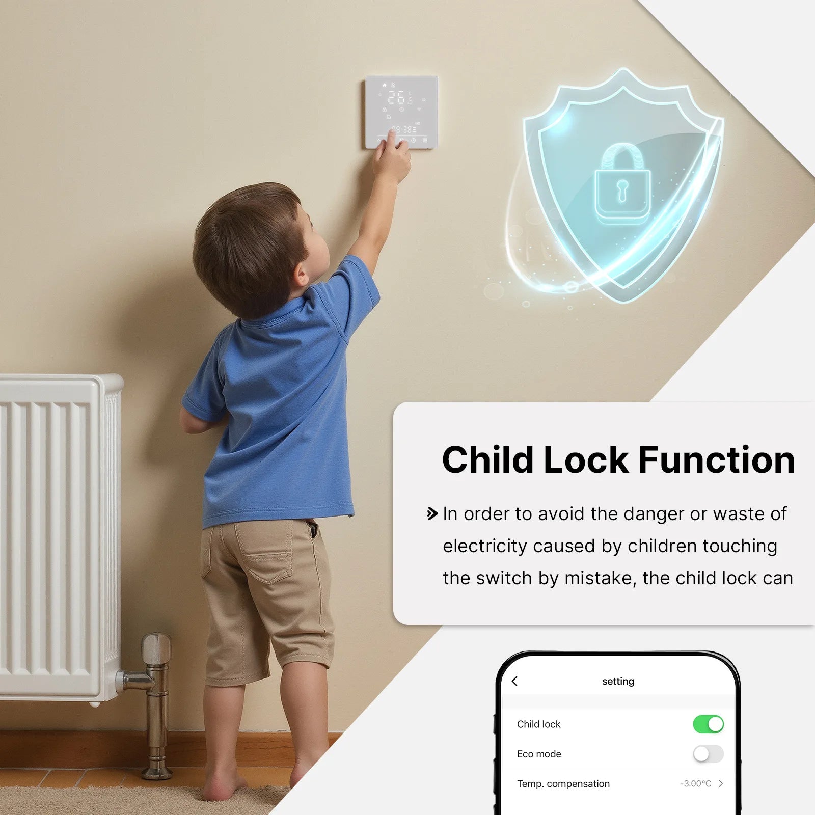 GEYA Tuya Smart WiFi Electric Floor Heating Thermostat With Linkage Water Floor Heating Gas Boiler Wall-mounted Stove Thermostat