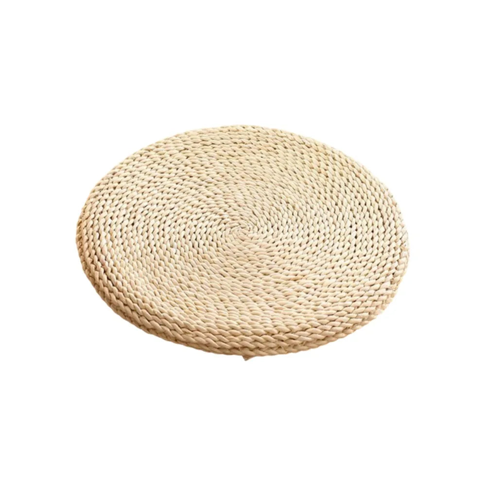 Japanese-style Straw Weaving Sitting Cushion Rustic Thickened Tatami Futon Handmade Breathable Straw Braid Mat Meditation