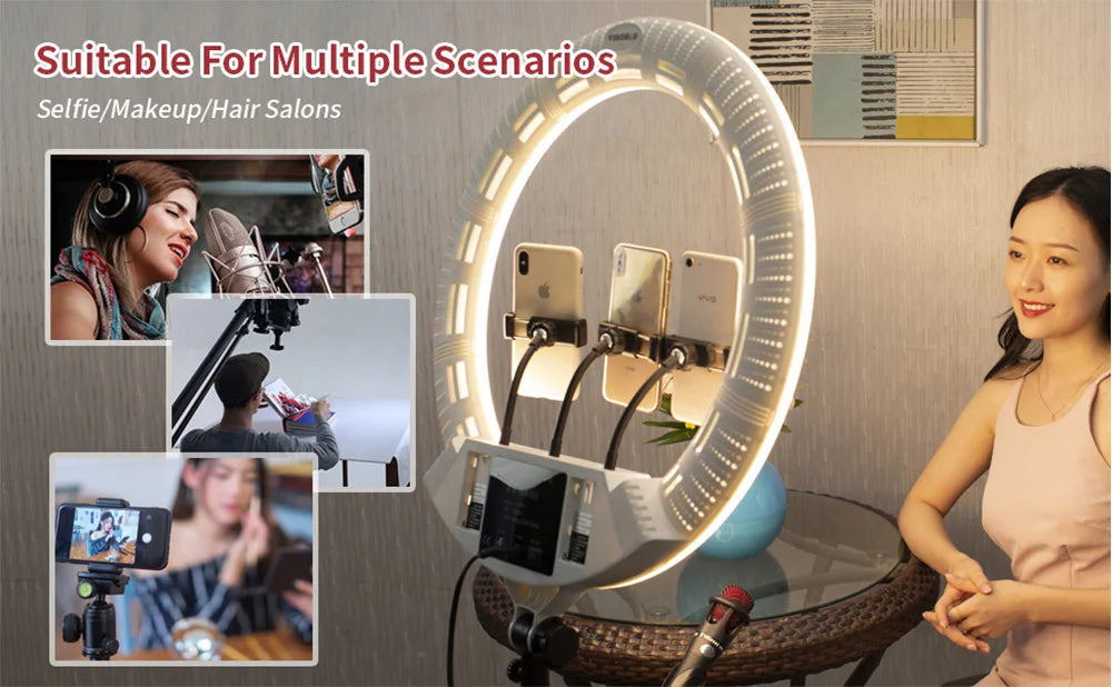 22 Inch LED Ring Light with Tripod for Professional Content Creation Tidesmit