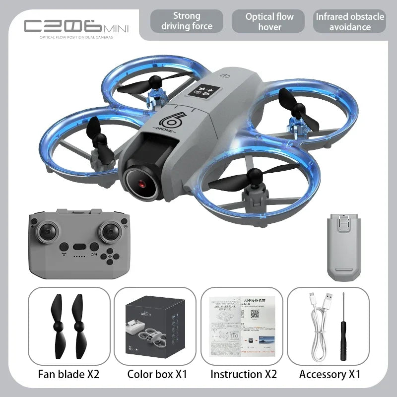 Mini 4K Camera Drone - Foldable Remote Control Aircraft Grey Tidesmit