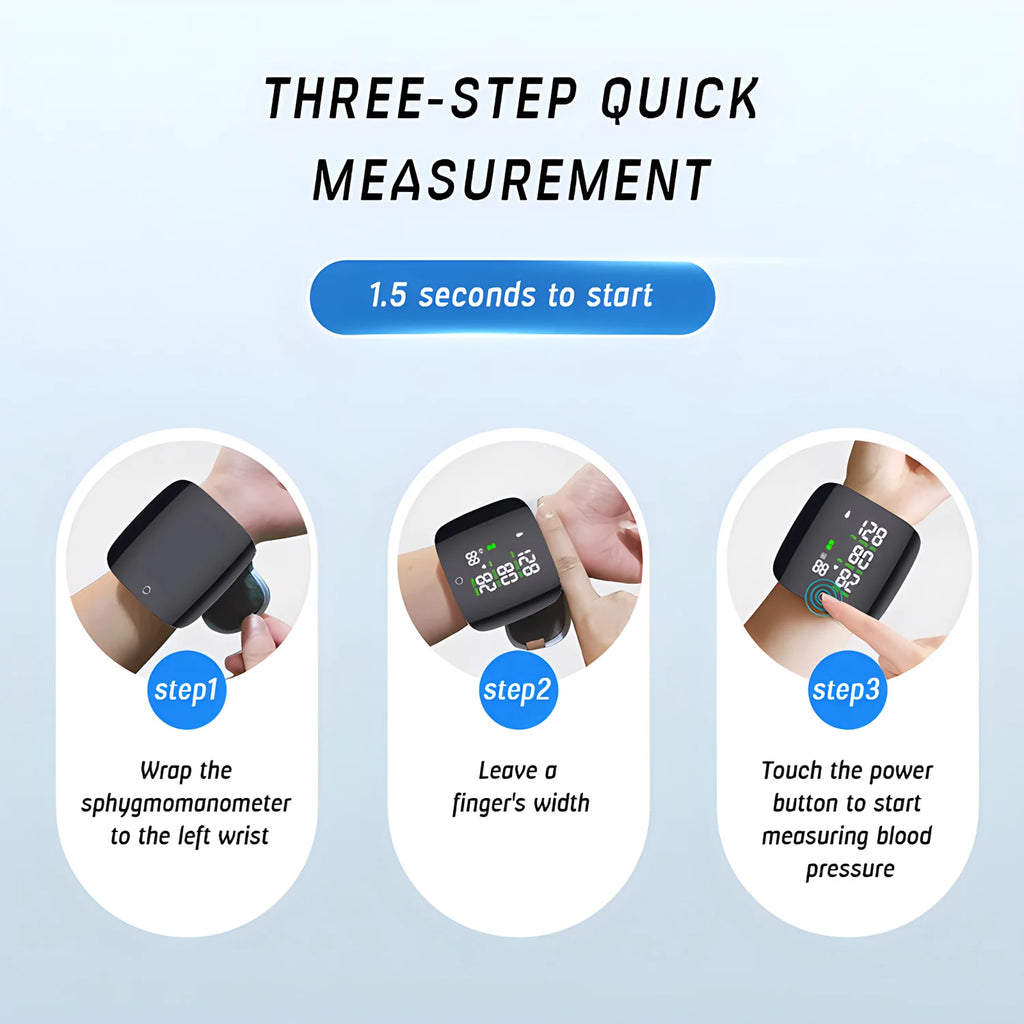 Rechargeable Wrist Blood Pressure Monitor Medical Russian/No Voice Digitlal Display Health Sphygmomanometer Tonometer