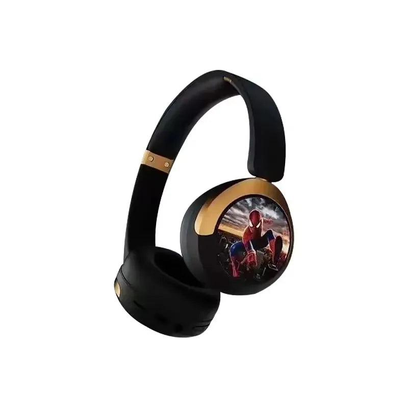 Spider Man Kids Wireless Headphones - Foldable Over-Ear Bluetooth Audio black Tidesmit