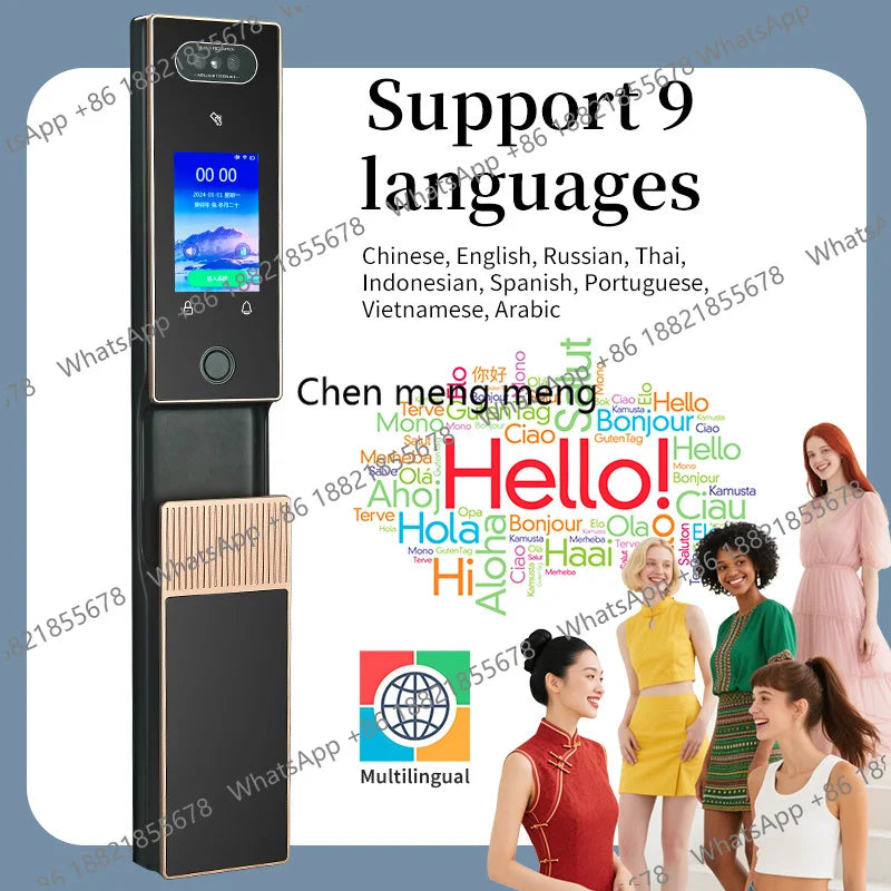 Cardoria Fully Automatic AI Dual Screen Camera Dual Electric Palm Vein Door Entry Intelligent Fingerprint Facial Lock Smart Lock