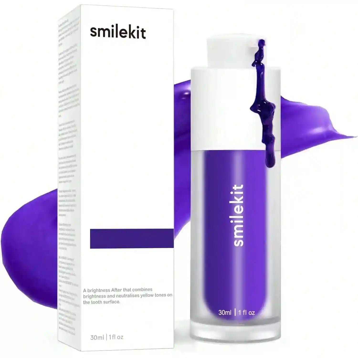 Tidesmit purple corrector serum toothpaste for teeth whitening and yellow stain removal
