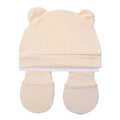 3Pcs/Set Cute Cotton Baby Hats Newborn Bonnet Gloves Mittens Beanies Bear Ear Shape Gift Photo Props Infant 0-3M Clothing