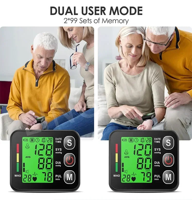 English Voice High Accurate BP Monitors Wrist Blood Pressure Monitor Tonometer Digital Sphygmomanometer Electronic Bp Monitors