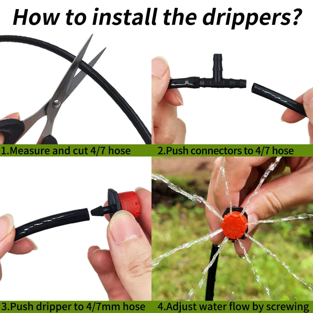 OASIS 5M-25M DIY Drip Irrigation System Automatic Watering Garden Hose Micro Drip Garden Watering Kits with Adjustable Drippers