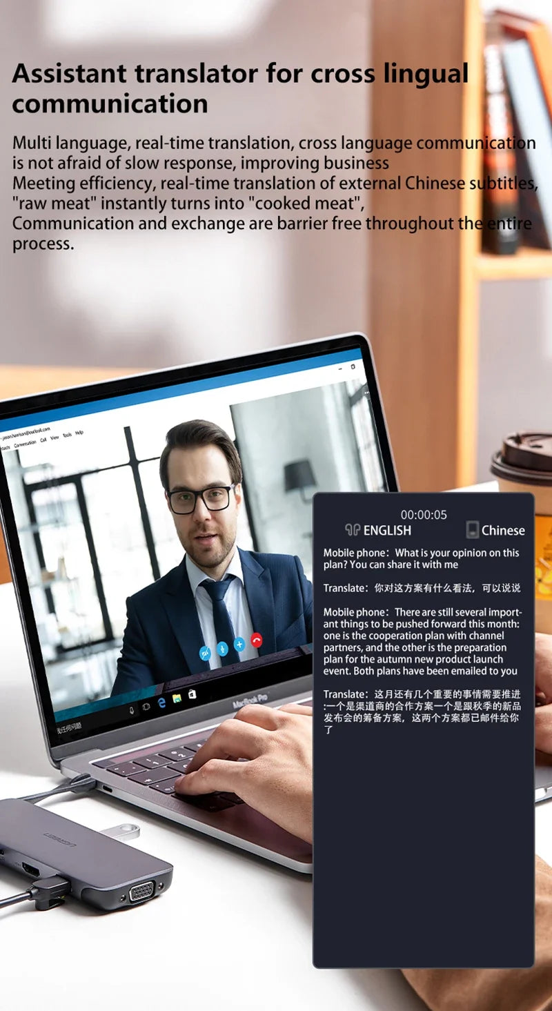 Smart AI Translation Glasses - Real-Time Audio Mixed Reality Wearable Tidesmit