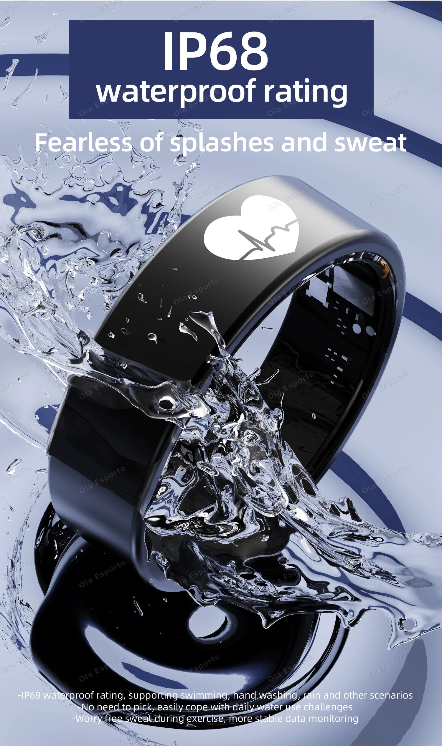 Smart Health Ring with Integrated Heart Rate & Blood Oxygen Monitor Tidesmit
