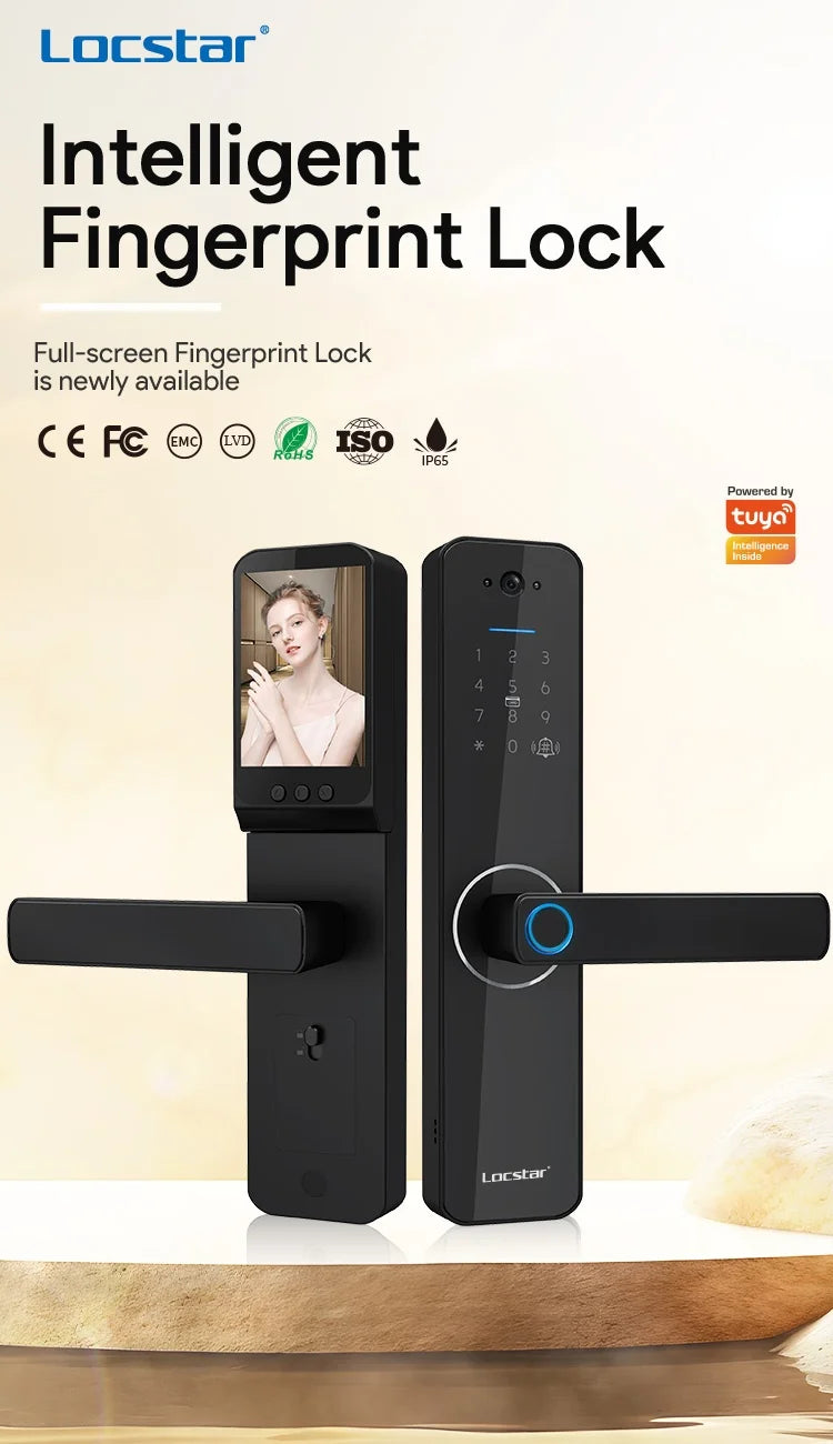 Security Residential Electronic Lock Serure De Porte Cerradura Inteligente Para Puerta Digital Tuya Smart Door Lock With Camera