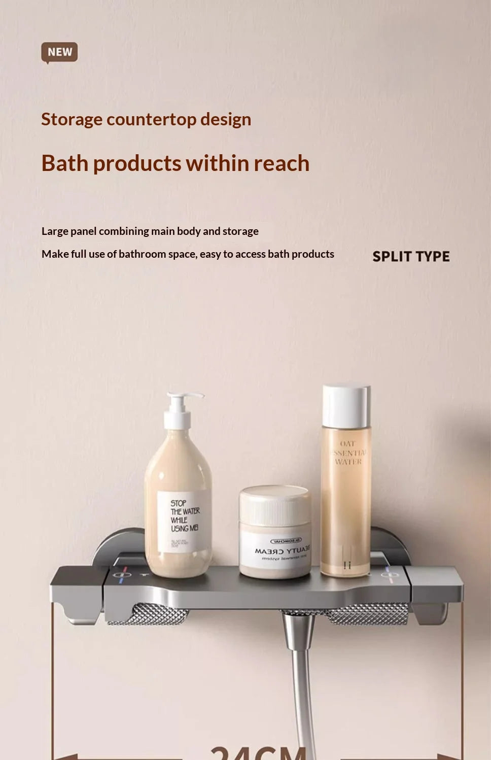 Minimalist waterfall faucet, bathroom hot and cold water faucet, multi-functional simple shower head, bathing shower faucet