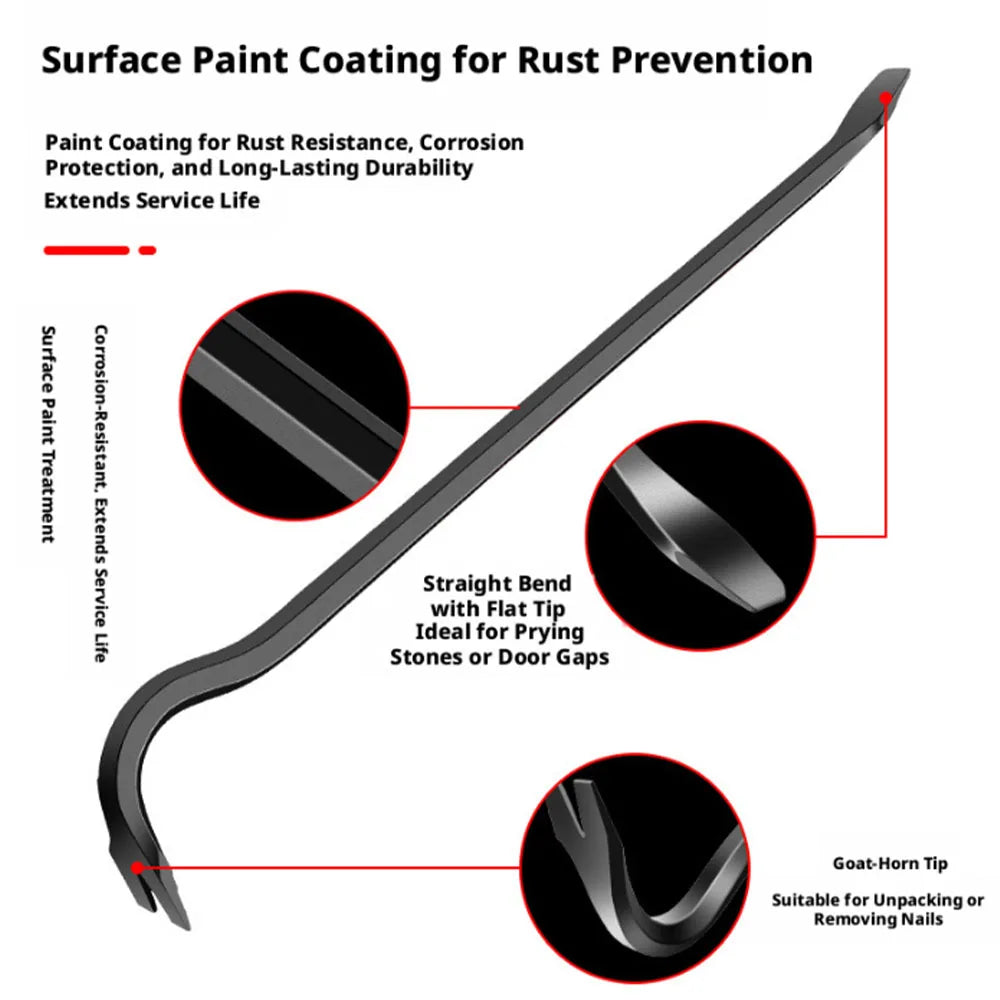 47/68/98cm Heavy-Duty Crowbar, Woodworking Nail Puller, Pry Bar, Auto Repair Tools, Construction Manual Disassembly Tools
