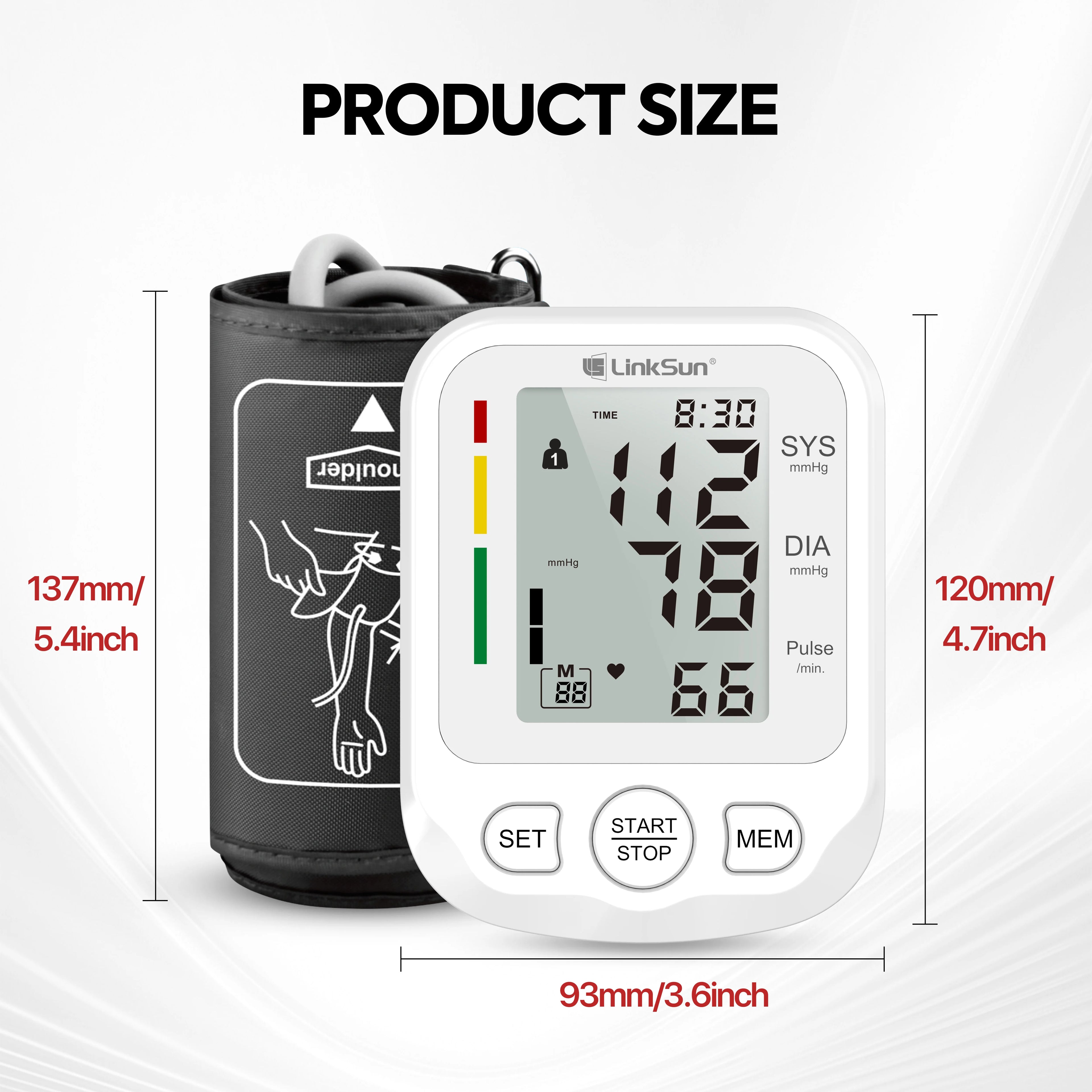 Blood Pressure Monitor 2005 Tensiometer Upper Arm Automatic Digital BP Measuring Device 2005-1 Pulse Heart Rate Monitor