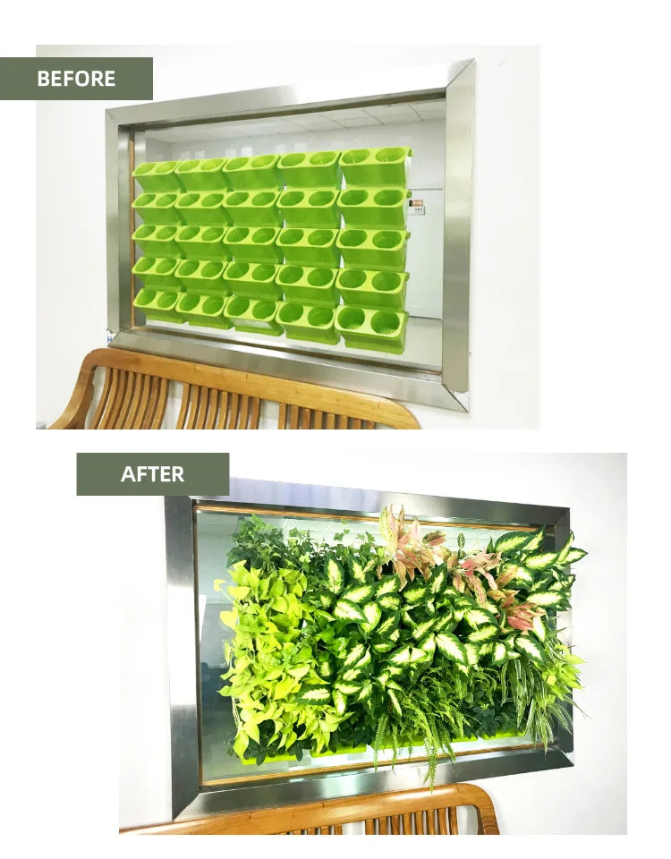 4PCS Flower Pots Wall Hanging Planters Stackable Planter Garden Plastic Pots Vertical Succulents Plant Home Balcony Decoration